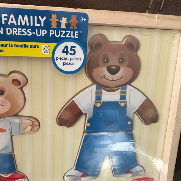 Melissa & Doug Bear Family Dress-Up Puzzle with Yellow and Blue - Picture 4 of 4